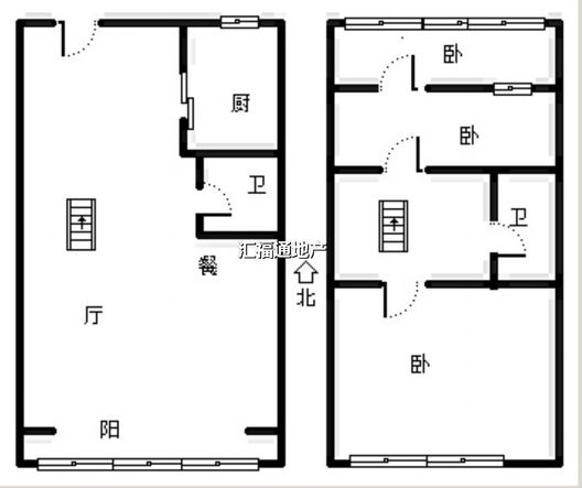 鹏渤印象城·牛津花园3室1厅2卫户型图