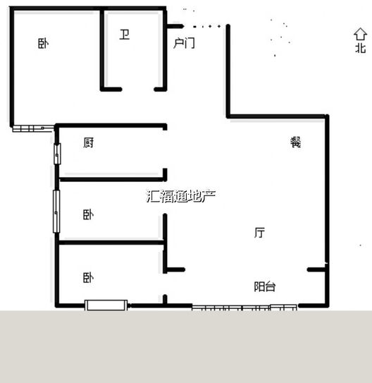 九里京城3室2厅1卫户型图