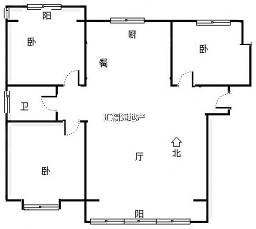 惠友万悦城3室2厅1卫户型图
