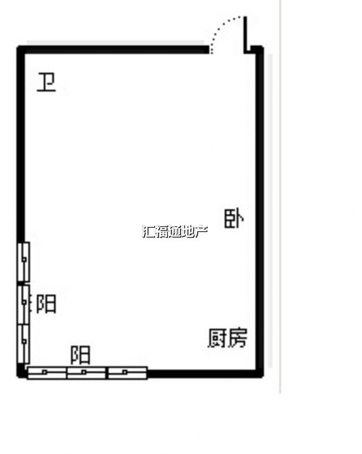 浪潮一览云山1室1厅1卫户型图