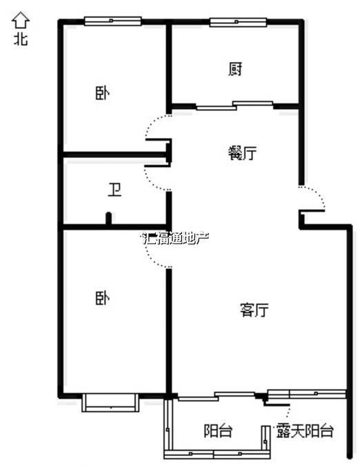 仙颐园小区2室2厅1卫户型图