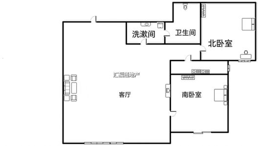 三利中和城二期东区(C区）2室2厅1卫户型图