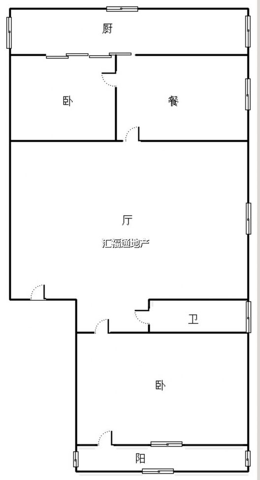 天龙小区（一期）2室2厅1卫户型图