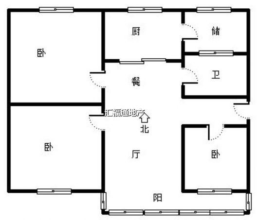 联合小区四号院3室2厅1卫户型图