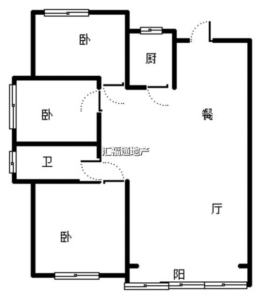 香邑溪谷悦都3室2厅1卫户型图