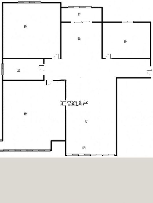 K2狮子城3室1厅1卫户型图