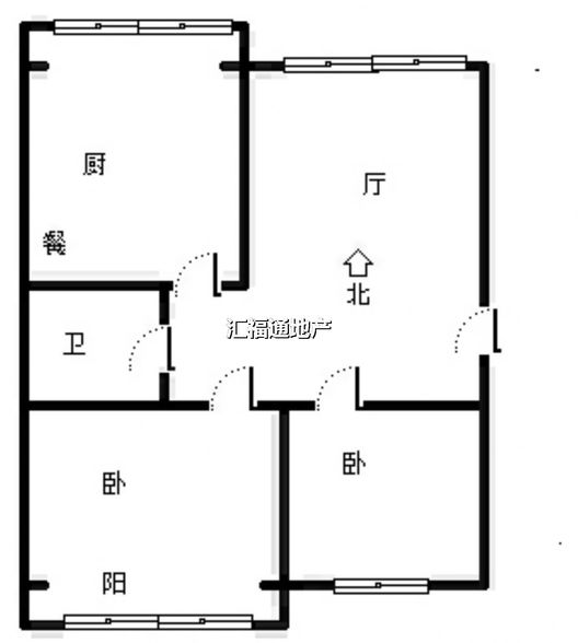 银城小区2室2厅1卫户型图