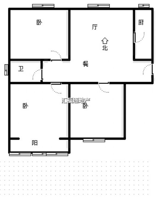 水岸花城3室2厅1卫户型图