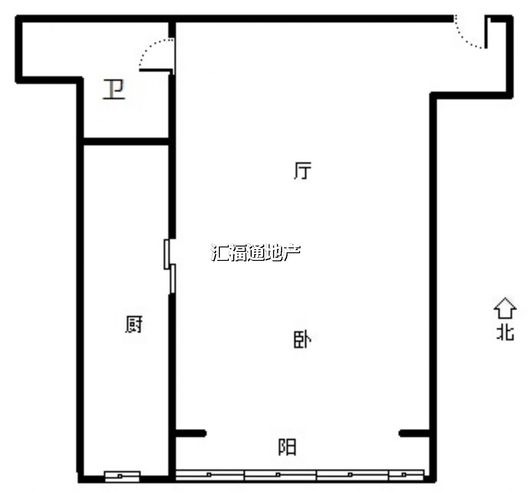 鸿盛凯旋门1室1厅1卫户型图