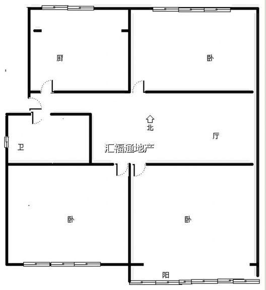 晨光小区3室1厅1卫户型图
