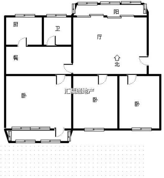 名流公寓3室2厅1卫户型图