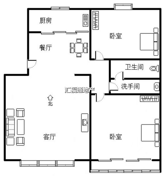 宏远景园2室2厅1卫户型图