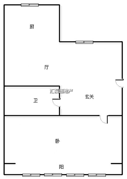 豪门庄园东区1室1厅1卫户型图