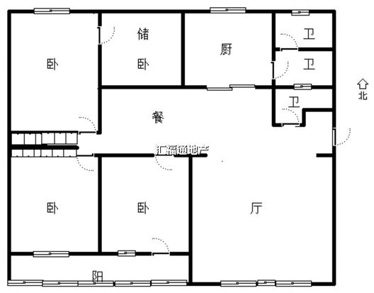 华阳建行小区3室2厅2卫户型图