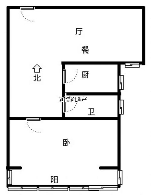 水尚仁佳1室1厅1卫户型图