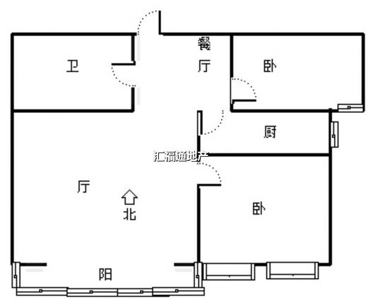 惠友康庭二期2室1厅1卫户型图