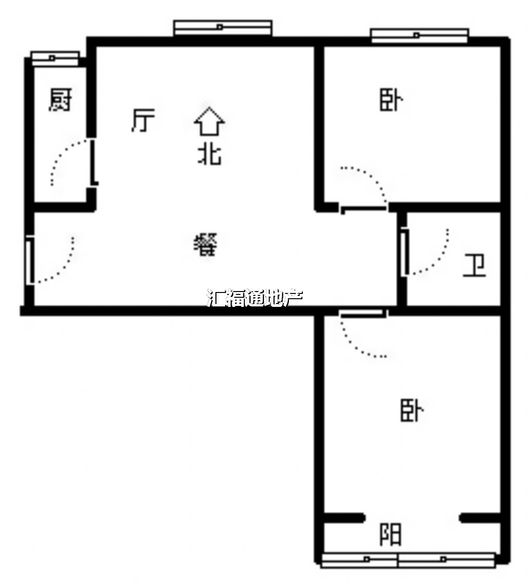 水岸花城2室1厅1卫户型图