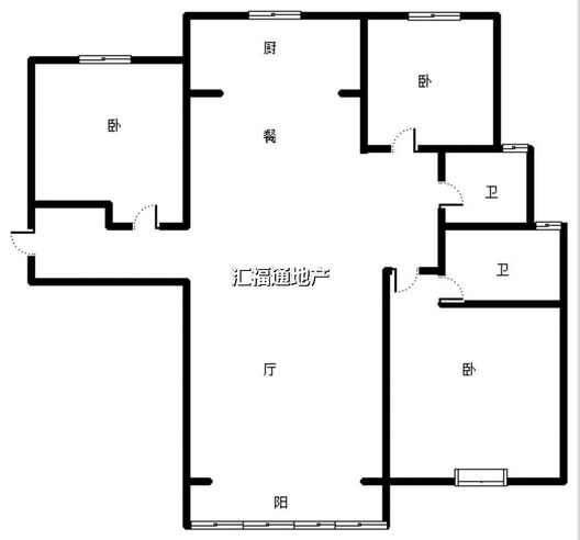 润卓天伦湾3室2厅2卫户型图