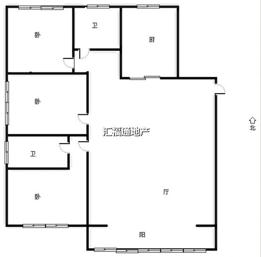 新加坡花园3室2厅2卫户型图