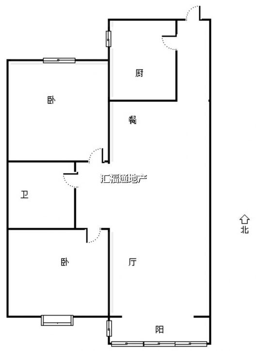 新加坡花园2室2厅1卫户型图