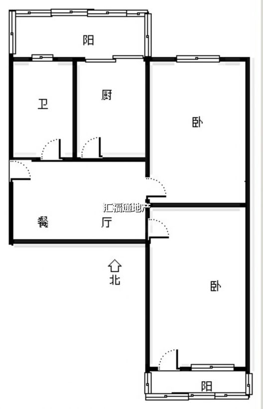 市值小区（文昌祠社区）2室2厅1卫户型图