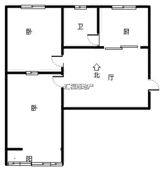 凌云厂家属院2室1厅1卫户型图