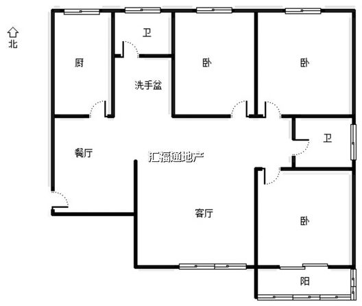 联合七号院3室2厅2卫户型图