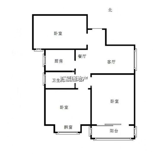 天保郦景3室1厅1卫户型图