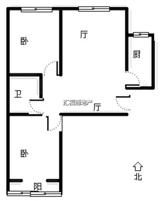 联合七号院2室2厅1卫户型图