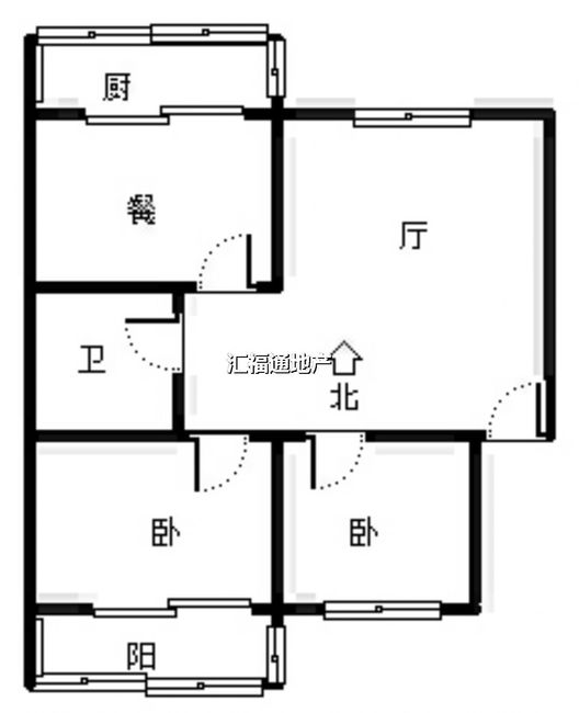 槐林新村2室2厅1卫户型图