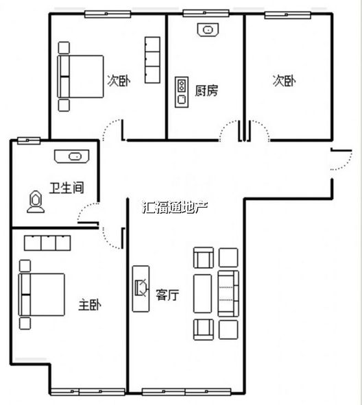 三利中和城一期3室2厅1卫户型图