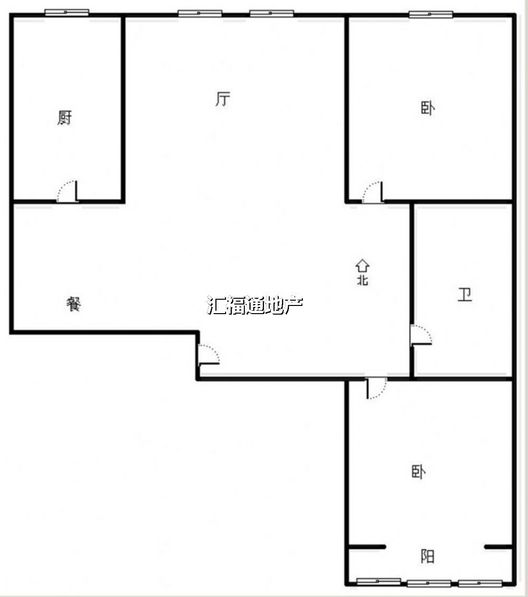花溪渡2室2厅1卫户型图
