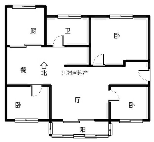 职教中心家属院3室2厅1卫户型图