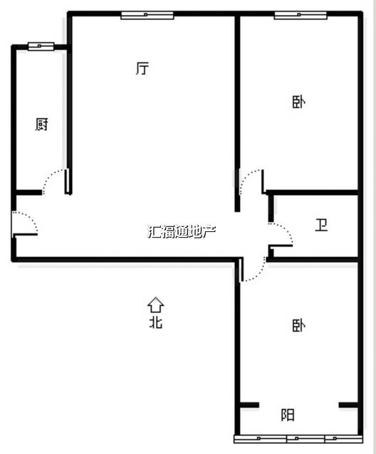 水岸花城2室1厅1卫户型图