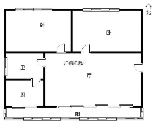 市值小区（文昌祠社区）2室1厅1卫户型图