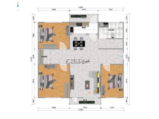 中铁建厂局家属楼3室2厅1卫户型图