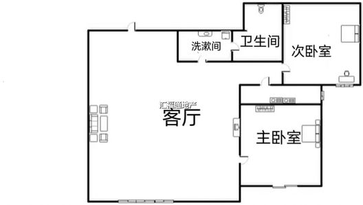 三利中和城二期西区（B区）2室2厅1卫户型图