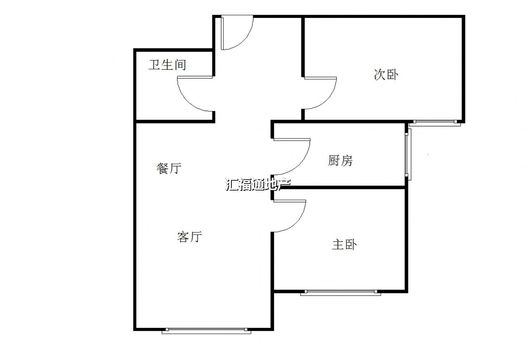 高铁新干线2室2厅1卫户型图