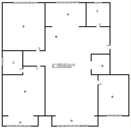 天地新城3室2厅2卫户型图