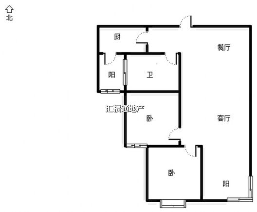 润卓天伦湾2室2厅1卫户型图