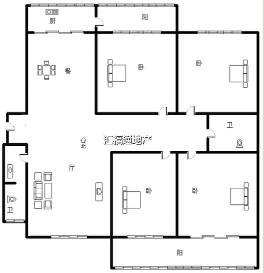 金地小区4室2厅2卫户型图
