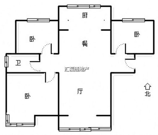 天伦湾馨园3室2厅1卫户型图