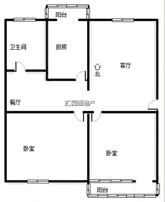 九州小区2室2厅1卫户型图