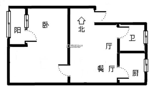 九州小区1室1厅1卫户型图