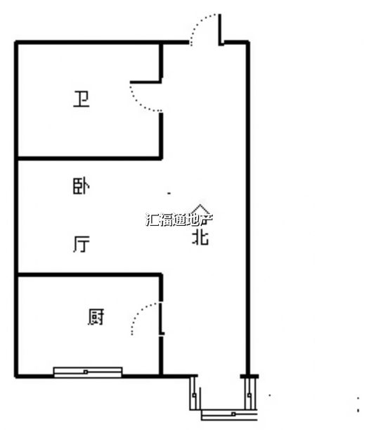 名流美域1室1厅1卫户型图