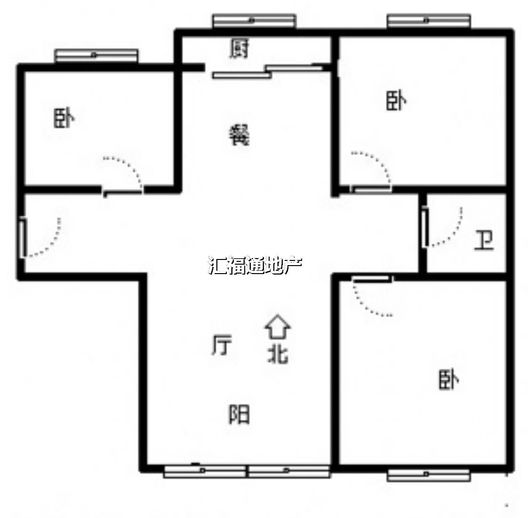 K2狮子城3室2厅1卫户型图