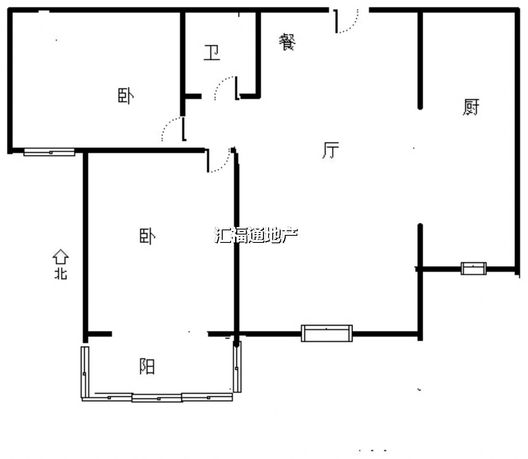水岸花城2室1厅1卫户型图