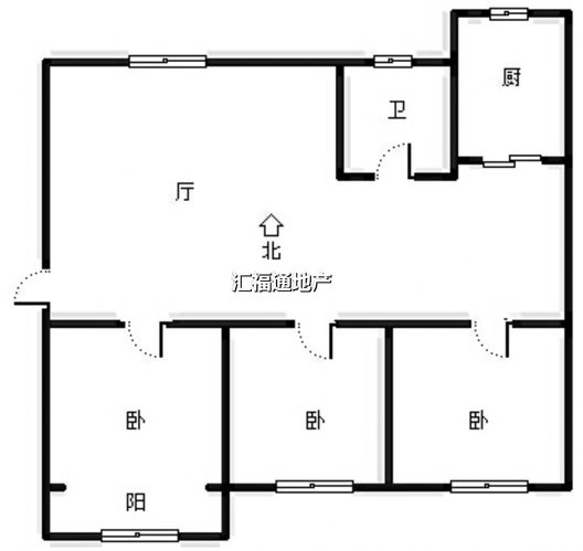 邮电局住宅楼3室2厅1卫户型图