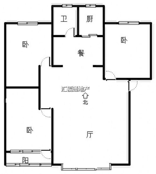 团结小区3室2厅1卫户型图