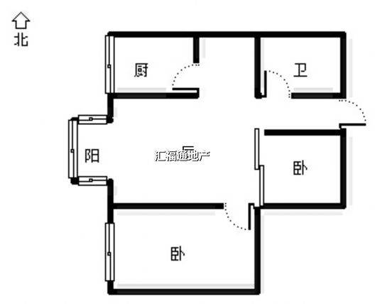 汇元和顺2室2厅1卫户型图